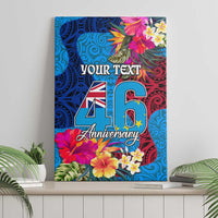 Personalised Tuvalu Independence Day Canvas Wall Art 1st October 46th Anniversary Polynesian Jungle Flower LT03 - Polynesian Pride