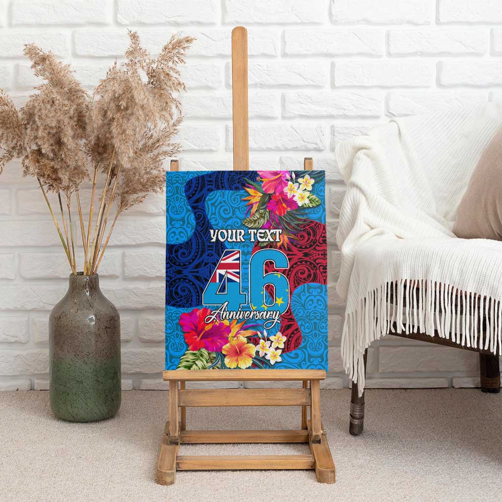Personalised Tuvalu Independence Day Canvas Wall Art 1st October 46th Anniversary Polynesian Jungle Flower LT03 - Polynesian Pride