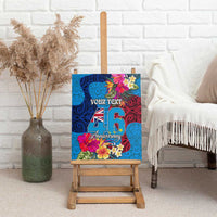 Personalised Tuvalu Independence Day Canvas Wall Art 1st October 46th Anniversary Polynesian Jungle Flower LT03 - Polynesian Pride