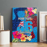 Personalised Tuvalu Independence Day Canvas Wall Art 1st October 46th Anniversary Polynesian Jungle Flower LT03 - Polynesian Pride