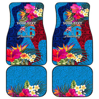 Personalised Tuvalu Independence Day Car Mats 1st October 46th Anniversary Polynesian Jungle Flower LT03 - Polynesian Pride