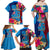 Personalised Tuvalu Independence Day Family Matching Off Shoulder Maxi Dress and Hawaiian Shirt 1st October 46th Anniversary Polynesian Jungle Flower