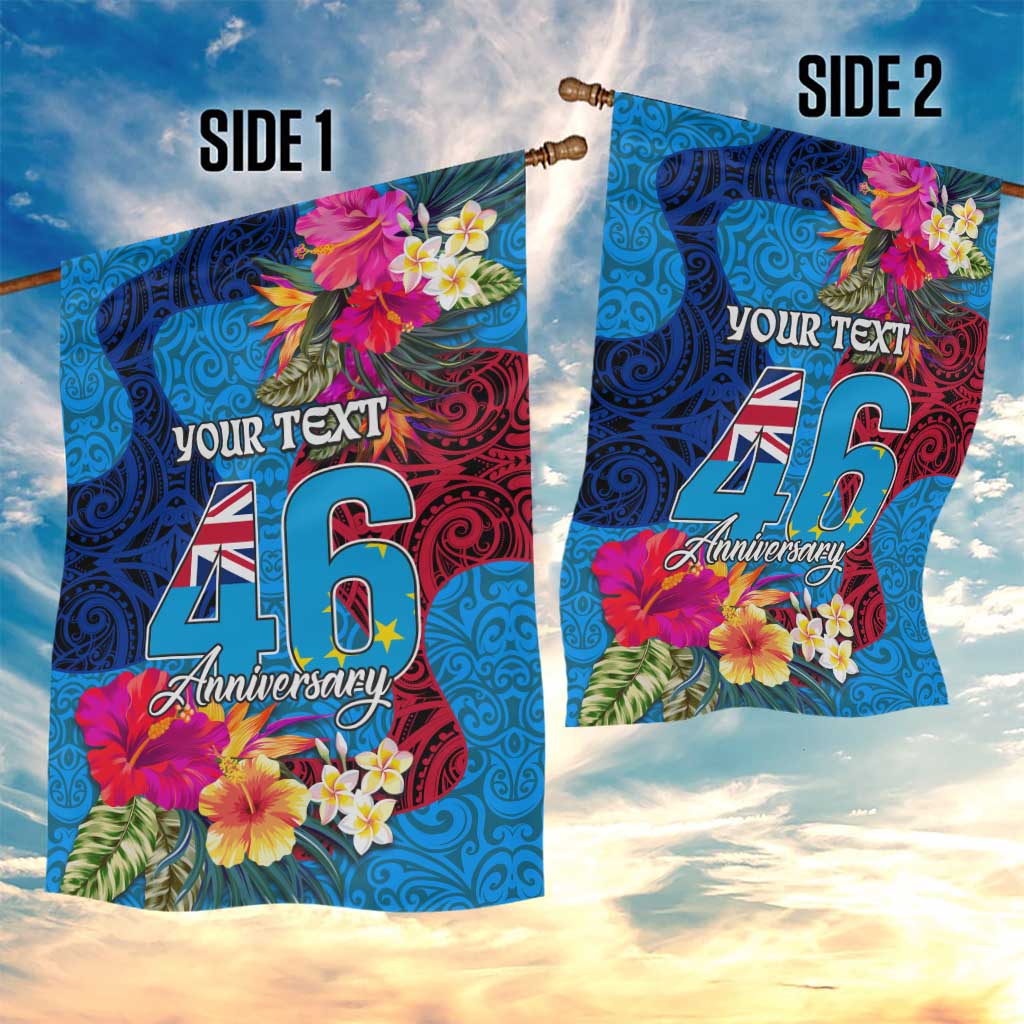 Personalised Tuvalu Independence Day Garden Flag 1st October 46th Anniversary Polynesian Jungle Flower LT03 - Polynesian Pride