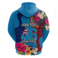 Personalised Tuvalu Independence Day Hoodie 1st October 46th Anniversary Polynesian Jungle Flower LT03 - Polynesian Pride