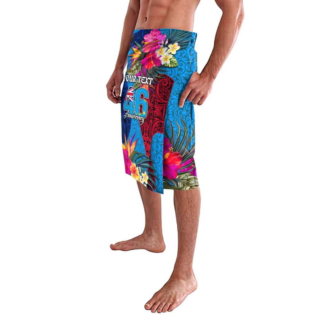Personalised Tuvalu Independence Day Lavalava 1st October 46th Anniversary Polynesian Jungle Flower LT03 - Polynesian Pride
