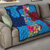 Personalised Tuvalu Independence Day Quilt 1st October 46th Anniversary Polynesian Jungle Flower LT03 - Polynesian Pride