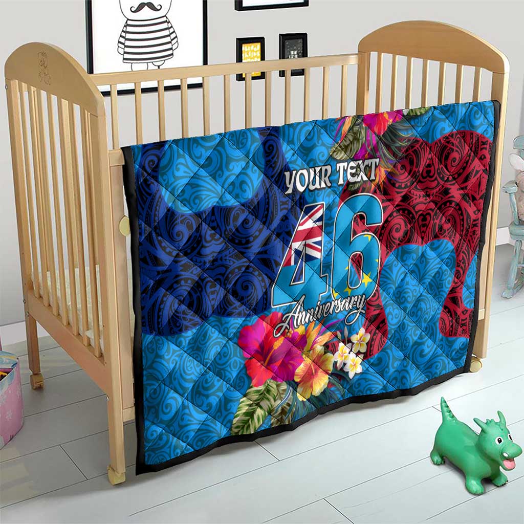 Personalised Tuvalu Independence Day Quilt 1st October 46th Anniversary Polynesian Jungle Flower LT03 - Polynesian Pride