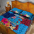 Personalised Tuvalu Independence Day Quilt Bed Set 1st October 46th Anniversary Polynesian Jungle Flower