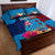 Personalised Tuvalu Independence Day Quilt Bed Set 1st October 46th Anniversary Polynesian Jungle Flower