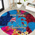 Personalised Tuvalu Independence Day Round Carpet 1st October 46th Anniversary Polynesian Jungle Flower