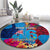 Personalised Tuvalu Independence Day Round Carpet 1st October 46th Anniversary Polynesian Jungle Flower