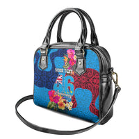 Personalised Tuvalu Independence Day Shoulder Handbag 1st October 46th Anniversary Polynesian Jungle Flower LT03 - Polynesian Pride