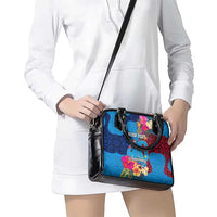 Personalised Tuvalu Independence Day Shoulder Handbag 1st October 46th Anniversary Polynesian Jungle Flower LT03 - Polynesian Pride
