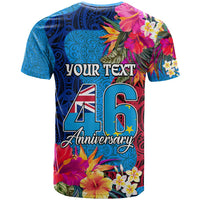 Personalised Tuvalu Independence Day T Shirt 1st October 46th Anniversary Polynesian Jungle Flower LT03 - Polynesian Pride