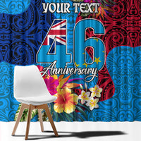 Personalised Tuvalu Independence Day Window Curtain 1st October 46th Anniversary Polynesian Jungle Flower LT03 - Polynesian Pride