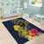 Niue Independence Day Area Rug Hiapo Pattern Hibiscus Plumeria and Uga