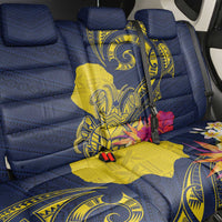 Niue Independence Day Back Car Seat Cover Hiapo Pattern Hibiscus Plumeria and Uga LT03 - Polynesian Pride