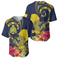 Niue Independence Day Baseball Jersey Hiapo Pattern Hibiscus Plumeria and Uga LT03 - Polynesian Pride