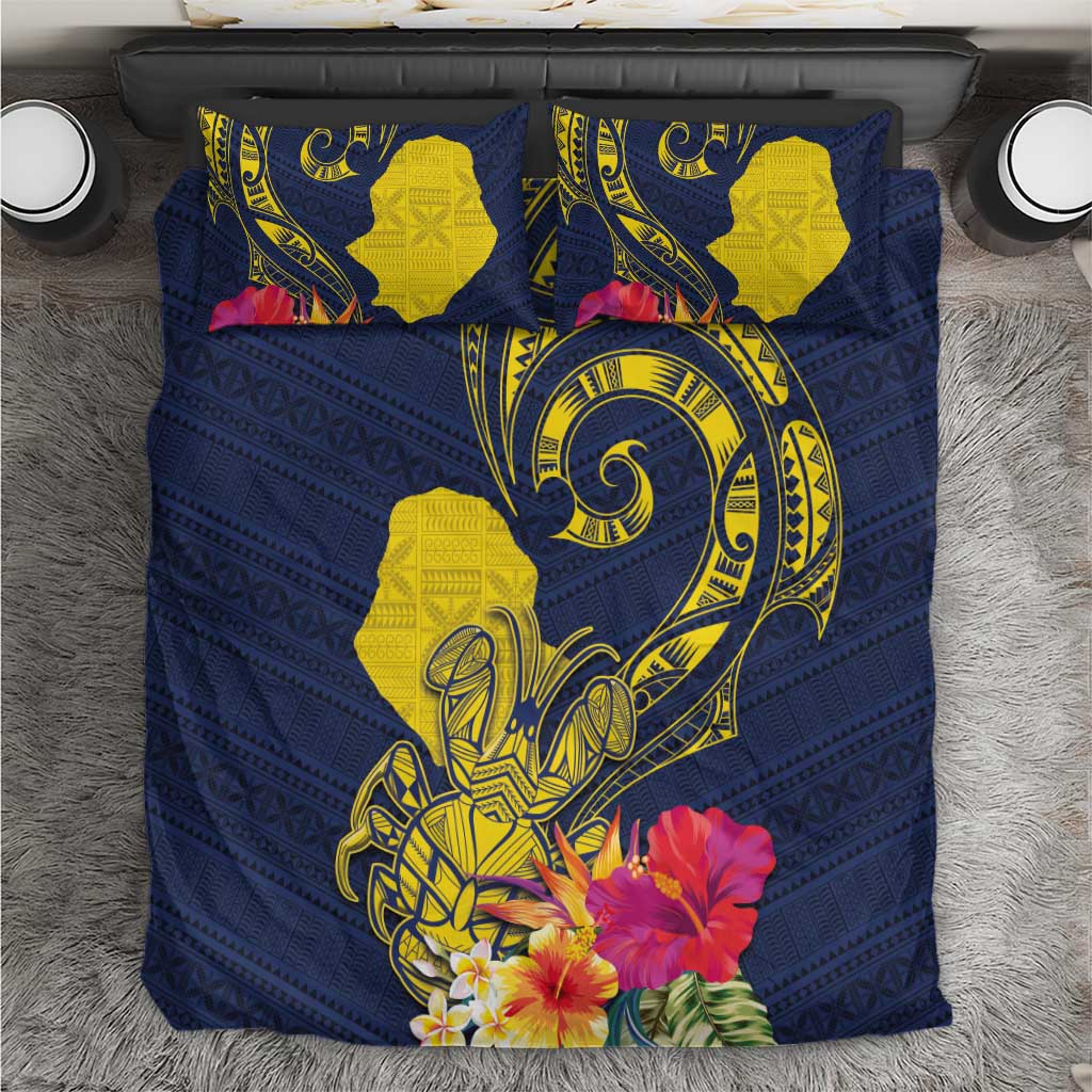 Niue Independence Day Bedding Set Hiapo Pattern Hibiscus Plumeria and Uga LT03 Yellow - Polynesian Pride