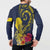 Niue Independence Day Button Sweatshirt Hiapo Pattern Hibiscus Plumeria and Uga