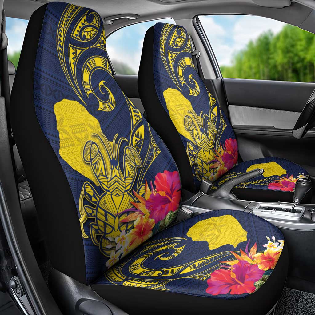 Niue Independence Day Car Seat Cover Hiapo Pattern Hibiscus Plumeria and Uga LT03 - Polynesian Pride