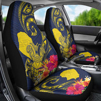Niue Independence Day Car Seat Cover Hiapo Pattern Hibiscus Plumeria and Uga LT03 - Polynesian Pride