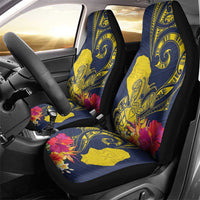 Niue Independence Day Car Seat Cover Hiapo Pattern Hibiscus Plumeria and Uga LT03 - Polynesian Pride