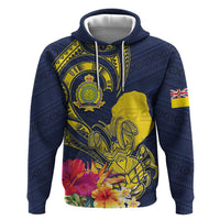 Niue Independence Day Hoodie Hiapo Pattern Hibiscus Plumeria and Uga LT03 Pullover Hoodie Yellow - Polynesian Pride