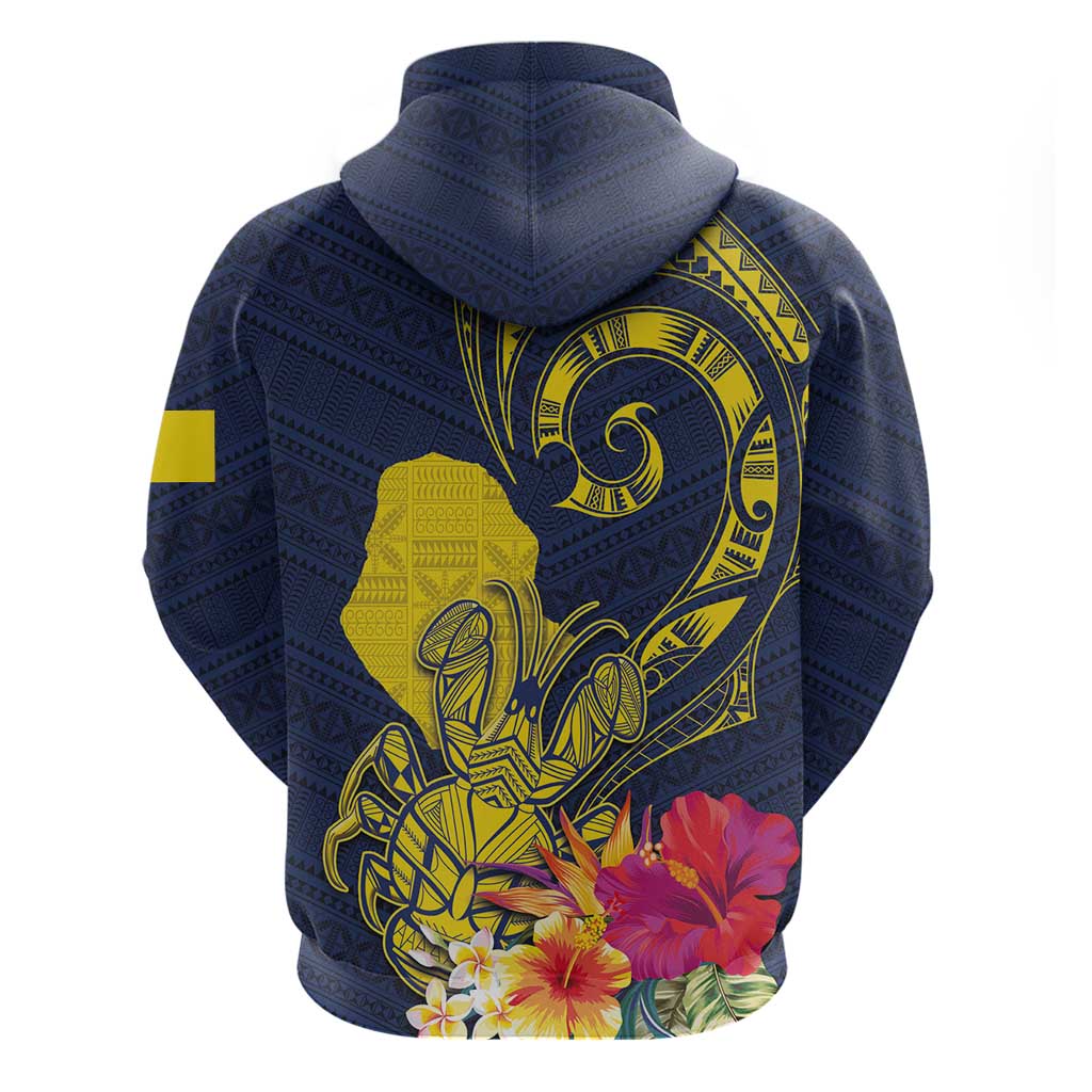 Niue Independence Day Hoodie Hiapo Pattern Hibiscus Plumeria and Uga LT03 - Polynesian Pride