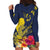 Niue Independence Day Hoodie Dress Hiapo Pattern Hibiscus Plumeria and Uga