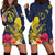 Niue Independence Day Hoodie Dress Hiapo Pattern Hibiscus Plumeria and Uga