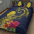 Niue Independence Day Quilt Bed Set Hiapo Pattern Hibiscus Plumeria and Uga