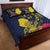 Niue Independence Day Quilt Bed Set Hiapo Pattern Hibiscus Plumeria and Uga