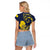 Niue Independence Day Raglan Cropped T Shirt Hiapo Pattern Hibiscus Plumeria and Uga