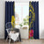 Niue Independence Day Window Curtain Hiapo Pattern Hibiscus Plumeria and Uga