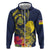 Niue Independence Day Zip Hoodie Hiapo Pattern Hibiscus Plumeria and Uga