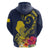 Niue Independence Day Zip Hoodie Hiapo Pattern Hibiscus Plumeria and Uga