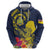 Niue Independence Day Zip Hoodie Hiapo Pattern Hibiscus Plumeria and Uga