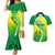 Custom Enga Mioks Rugby Couples Matching Mermaid Dress and Hawaiian Shirt Papua New Guinea Polynesian Tattoo LT03 Green - Polynesian Pride