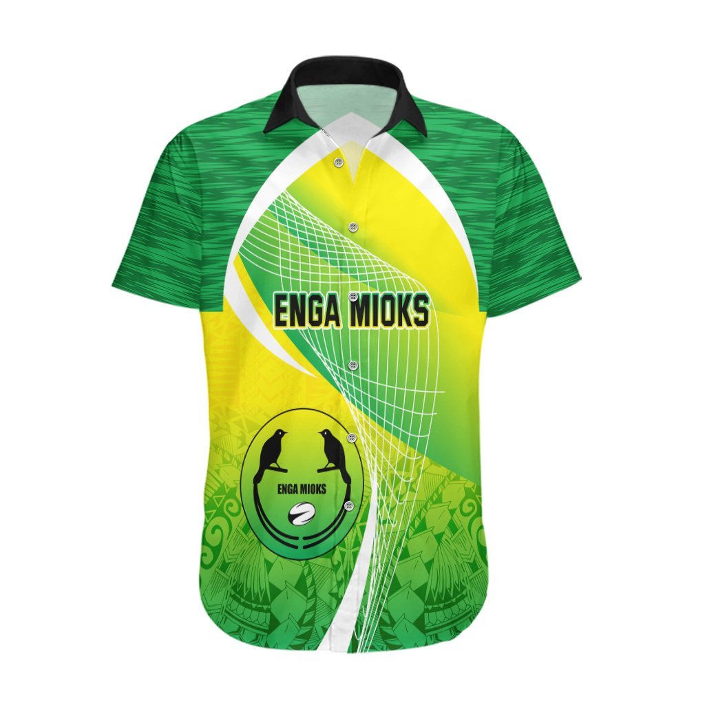 Custom Enga Mioks Rugby Hawaiian Shirt Papua New Guinea Polynesian Tattoo LT03 Green - Polynesian Pride