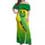 Custom Enga Mioks Rugby Off Shoulder Maxi Dress Papua New Guinea Polynesian Tattoo LT03 Women Green - Polynesian Pride