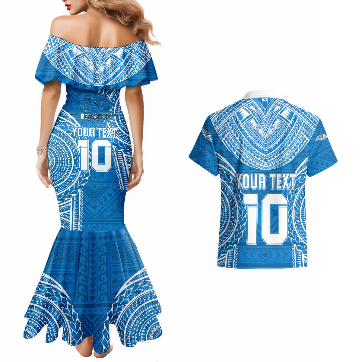 Custom Gulf Isou Rugby Couples Matching Off Shoulder Short Dress