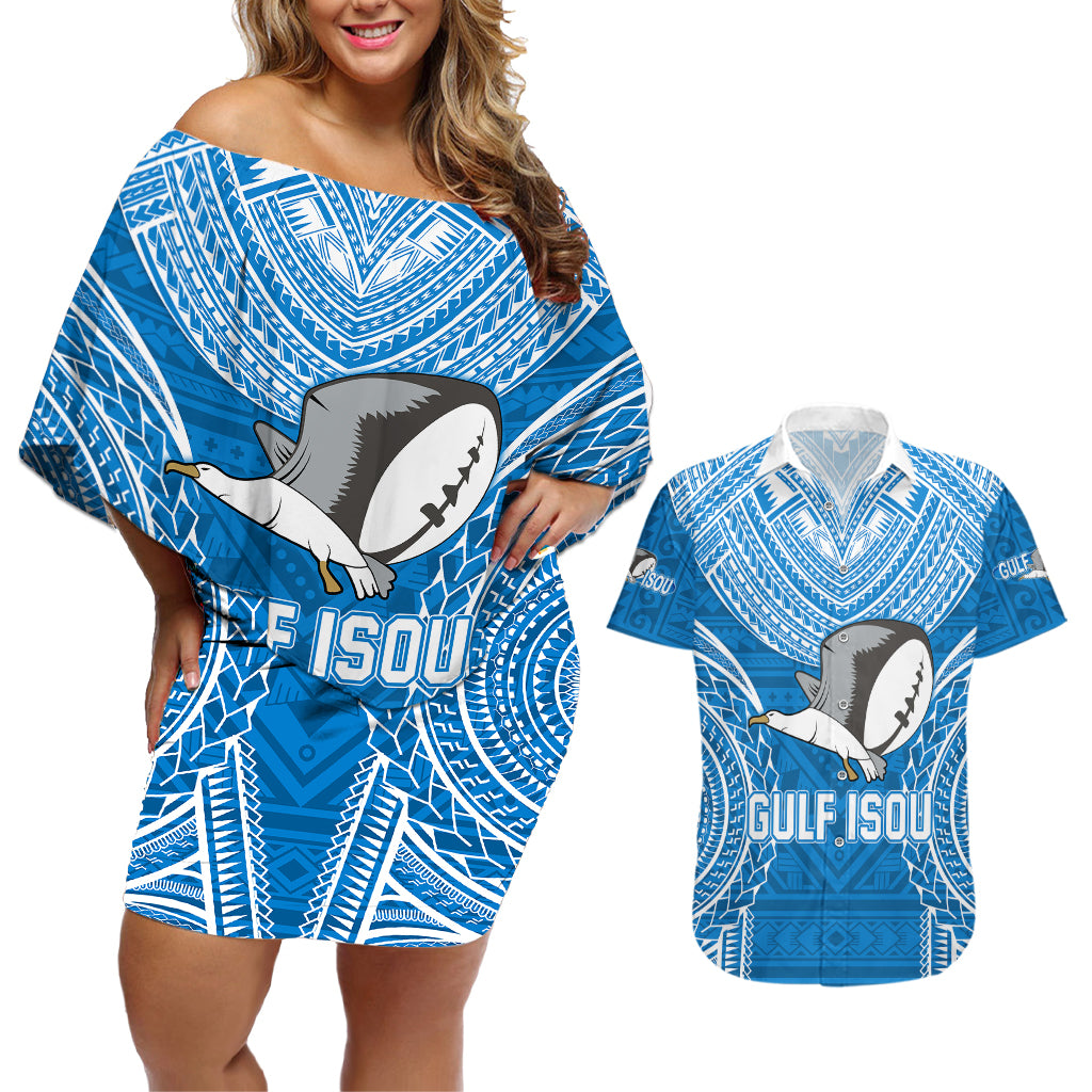 Custom Gulf Isou Rugby Couples Matching Off Shoulder Short Dress