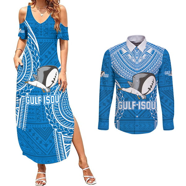 Custom Gulf Isou Rugby Couples Matching Off Shoulder Short Dress