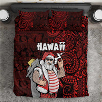 Hawaii Aloha Santa Claus Funny Polynesian Tattoo Bedding Set Red Color LT03 Red - Polynesian Pride