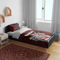 Hawaii Aloha Santa Claus Funny Polynesian Tattoo Bedding Set Red Color LT03 - Polynesian Pride