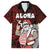 Hawaii Aloha Santa Claus Funny Polynesian Tattoo Family Matching Summer Maxi Dress and Hawaiian Shirt Red Color