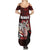 Hawaii Aloha Santa Claus Funny Polynesian Tattoo Family Matching Summer Maxi Dress and Hawaiian Shirt Red Color