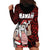 Hawaii Aloha Santa Claus Funny Polynesian Tattoo Hoodie Dress Red Color