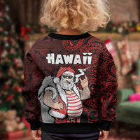 Hawaii Aloha Santa Claus Funny Polynesian Tattoo Kid Ugly Christmas Sweater Red Color LT03 - Polynesian Pride